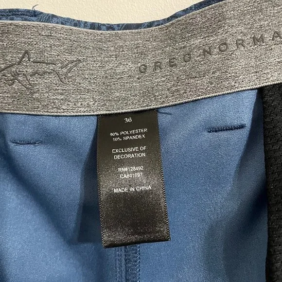 Greg Norman Men's Size 36 Blue Paisley Print Athletic Golf Shorts 90% Polyester - Picture 4 of 9